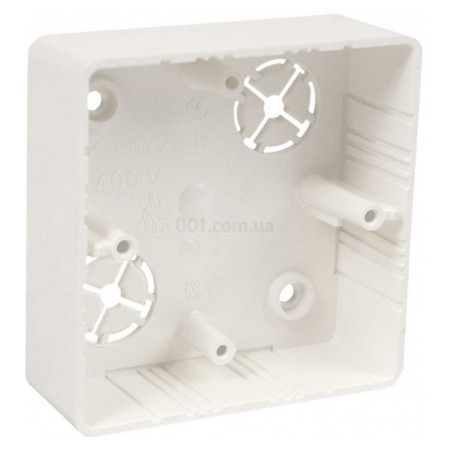 Коробка приладова ПВХ 81×81×28 мм для кабельних каналів біла, KOPOS (LK 80X28R/1_HB) фото