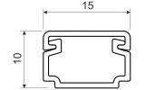 Кабельный канал ПВХ 15×10 мм LH белый, KOPOS изображение 2 (габаритные размеры)