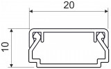 Кабельний канал ПВХ 20×10 мм LHD білий, KOPOS зображення 2 (габаритні розміри)