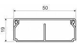 Кабельный канал ПВХ 50×20 мм з перегородкою LHD белый, KOPOS изображение 2 (габаритные размеры)