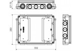 Коробка универсальная KOPOBOX 57 250×332 мм для монолитного пола 57-75 мм черная, KOPOS изображение 2 (габаритные размеры)