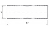Муфта безрезьбовая стальная (цинкхромат) Dвнутр=20,9мм для трубы стальной Dвнеш=20,4мм, KOPOS изображение 2 (габаритные размеры)