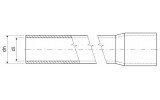 Труба жорстка ПВХ з розтрубом ∅16 мм (довжина 3м) 320Н/5см чорна, KOPOS зображення 2 (габаритні розміри)