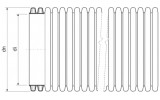 Труба гофрированная тяжелая двухслойная ПВД KOPODUR с муфтой ∅90 мм (длина 6 м) черная, KOPOS изображение 2 (габаритные размеры)