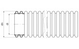 Труба гофрированная гибкая двухслойная ПВД KOPOFLEX с протяжкой и муфтой ∅50 мм черная (бухта 50 м), KOPOS изображение 2 (габаритные размеры)