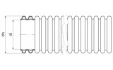 Труба гофрована гнучка двошарова ПВТ (стійка до УФ) KOPOFLEX з протяжкою та муфтою ∅75 мм чорна (бухта 50 м), KOPOS зображення 2 (габаритні розміри)