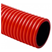 Труба гофрована гнучка двошарова ПВТ KOPOFLEX з протяжкою та муфтою ∅40 мм червона (бухта 50 м), KOPOS міні-фото