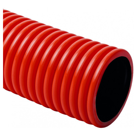 Труба гофрована гнучка двошарова ПВТ KOPOFLEX з протяжкою та муфтою ∅63 мм червона (бухта 50 м), KOPOS (KF 09063_BA) фото