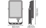 Прожектор світлодіодний Floodlight Essential 10W 900Lm 840 BK, LEDVANCE (OSRAM) зображення 6 (габаритні розміри)