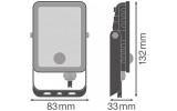 Прожектор светодиодный Floodlight Essential Sensor 10W 900Lm 840 BK, LEDVANCE (OSRAM) изображение 6 (габаритные размеры)