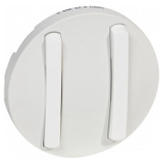 Лицевая панель двойного выключателя (Slim) Celiane белая, Legrand мини-фото