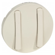 Лицьова панель подвійного вимикача (Slim) Celiane слонова кістка, Legrand міні-фото