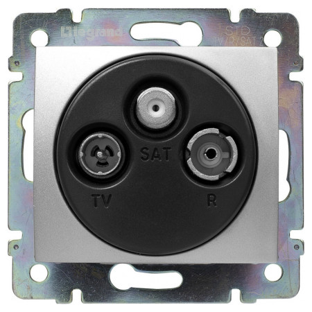 Розетка TV-R-SAT (підключення зірка) Valena алюміній, Legrand (770135) фото