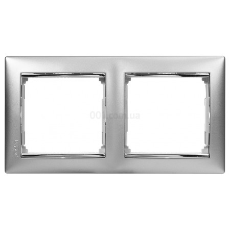 Рамка 2-постова універсальна Valena алюміній/срібло, Legrand (770352) фото