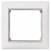 Рамка 1-постовая универсальная Valena белая/серебро, Legrand мини-фото