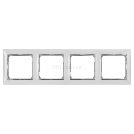 Рамка 4-постова універсальна Valena біла/срібло, Legrand (770494) фото