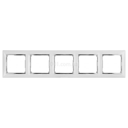 Рамка 5-постовая универсальная Valena белая/серебро, Legrand (770495) фото