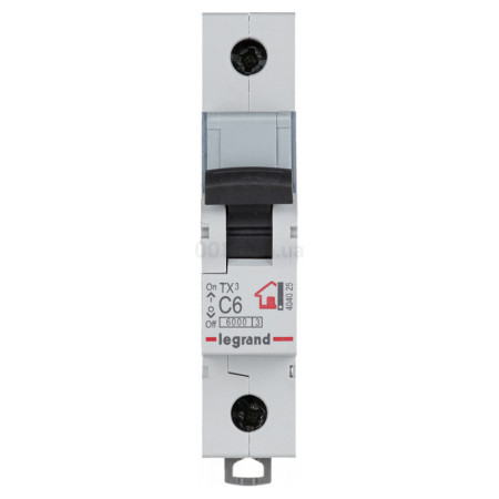 Автоматичний вимикач TX3 1P 6А хар-ка C 6кА, Legrand (404025) фото