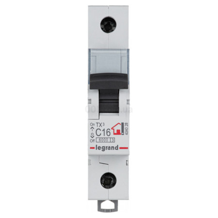 Автоматичний вимикач TX3 1P 16А хар-ка C 6кА, Legrand (404028) фото