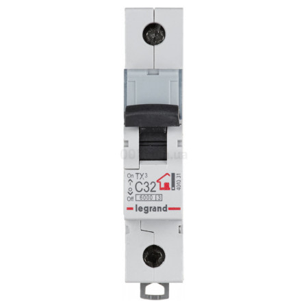 Автоматичний вимикач TX3 1P 32А хар-ка C 6кА, Legrand (404031) фото