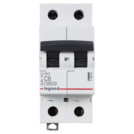 Автоматичний вимикач RX3 2P 6А хар-ка C 4,5кА, Legrand (419694) фото