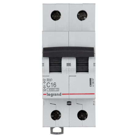 Автоматичний вимикач RX3 2P 16А хар-ка C 4,5кА, Legrand (419697) фото