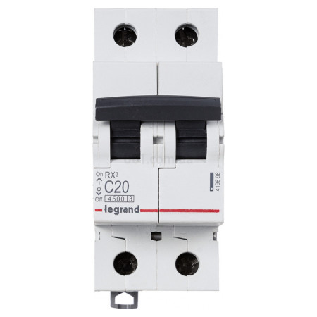 Автоматичний вимикач RX3 2P 20А хар-ка C 4,5кА, Legrand (419698) фото