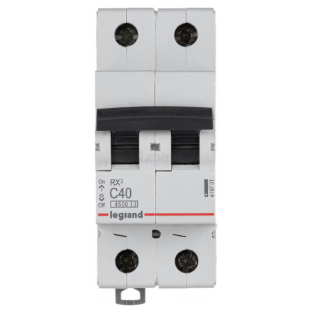 Автоматичний вимикач RX3 2P 40А хар-ка C 4,5кА, Legrand (419701) фото