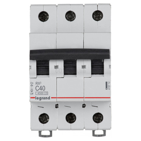 Автоматичний вимикач RX3 3P 40А хар-ка C 4,5кА, Legrand (419712) фото