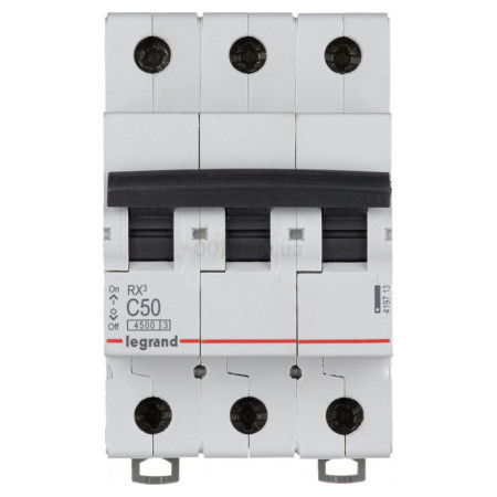 Автоматичний вимикач RX3 3P 50А хар-ка C 4,5кА, Legrand (419713) фото