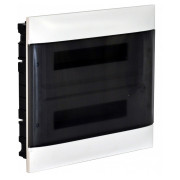 Корпус пластиковый встраиваемый Practibox S 2×12 дымчатая дверь PE+N (для бетонных и кирпичных стен), Legrand мини-фото
