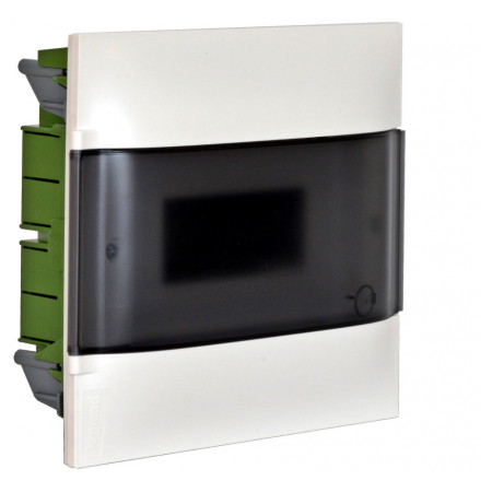Корпус пластиковый встраиваемый Practibox S 1×12 дымчатая дверь PE+N (для гипсокартонных стен), Legrand (135171) фото