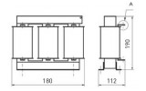 Габаритные размеры дросселя Lifasa INA40257 для стандартной конденсаторной батареи изображение