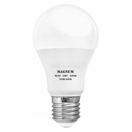 Світлодіодна (LED) лампа BL60 12Вт 4100K 220В E27, Magnum (90018239) фото