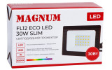 Прожектор світлодіодний 30Вт чорний 6500К IP65 slim FL12 ECO LED, Magnum зображення 5 (упаковка)