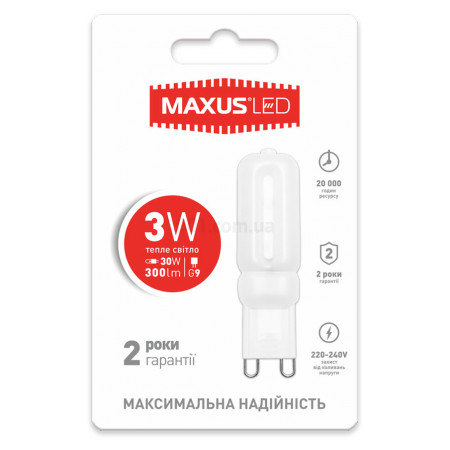 Светодиодная лампа 1-LED-203 G9 3Вт 3000K, MAXUS LED фото