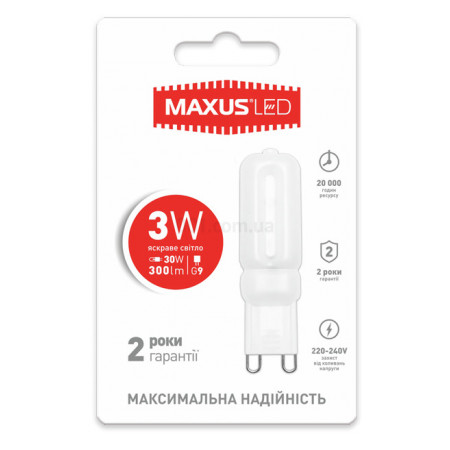 Світлодіодна лампа 1-LED-204 G9 3Вт 4100K, MAXUS LED фото