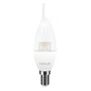 Светодиодная лампа 1-LED-5315 C37 CL-T 4Вт 3000K E14, MAXUS LED мини-фото