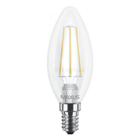 Світлодіодна лампа 1-LED-537-01 C37 FM-C (філамент) 4Вт 3000K E14, MAXUS LED фото