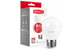 Упаковка светодиодной лампы MAXUS 1-LED-5413 G45 F 8W 3000K E27 изображение