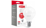 Упаковка светодиодной лампы MAXUS 1-LED-5416 G45 F 8W 4100K E14 изображение