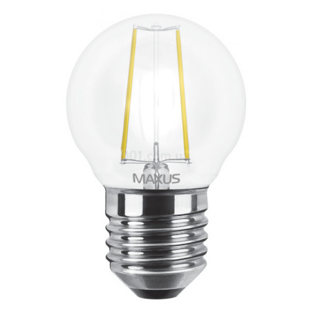 Світлодіодна лампа 1-LED-546-01 G45 FM (філамент) 4Вт 4100K E27, MAXUS LED фото