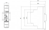 Блок питания HDR-15-12 15Вт AC230В/DC12В, MEAN WELL изображение 2 (габаритные размеры)