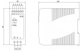 Блок питания MDR-40-24 40Вт AC230В/DC24В, MEAN WELL изображение 2 (габаритные размеры)