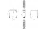 Блок живлення NDR-120-24 120Вт AC230В/DC24В, MEAN WELL зображення 2 (габаритні розміри)