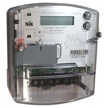 Счетчик электроэнергии NIK 2303 AP6.1000.M.11 трехфазный 5(80) А 3×220/380 В однотарифный, NiK фото