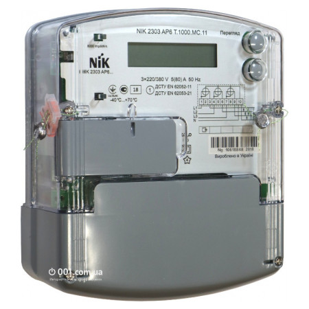 Счетчик электроэнергии NIK 2303 AP6T.1000.MC.11 трехфазный 5(80) А 3×220/380 В многотарифный, NiK фото