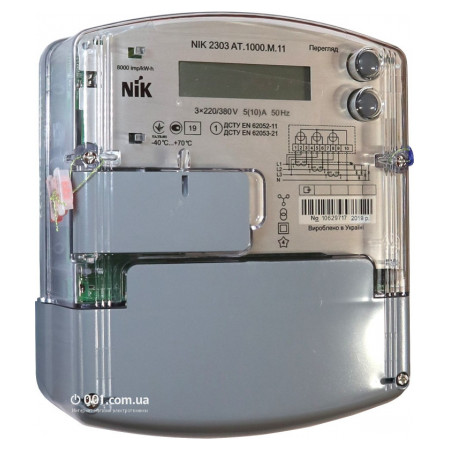 Лічильник електроенергії NIK 2303 AT.1000.M.11 трифазний 5(10) А 3×220/380 В однотарифний, NiK фото