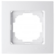 Рамка 1-місна універсальна Touran біла, Nilson міні-фото