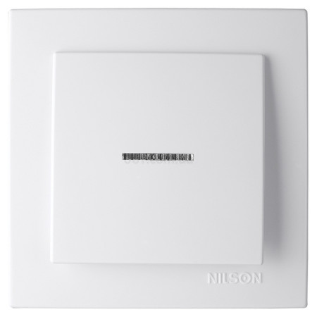Выключатель одноклавишный с подсветкой Touran белый, Nilson (24111002) фото
